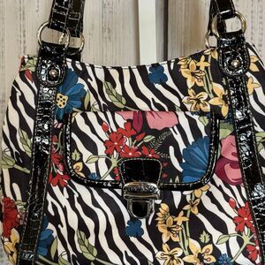 Treviso Women’s Handbag Purse Floral Shoulder Double Strap